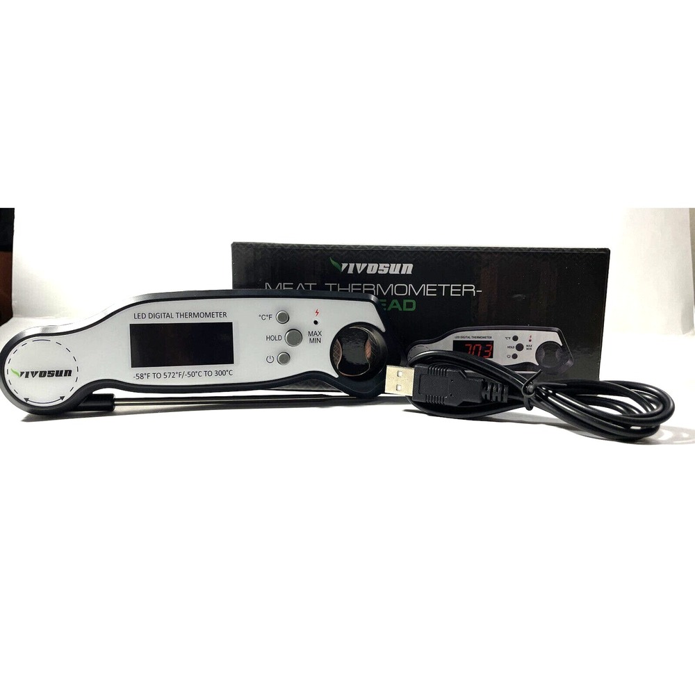 Instant Read Meat Thermometer with Digital LCD Cooking BBQ Food Thermometer